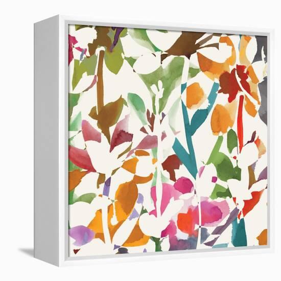 Pink Garden Square II White-Hugo Wild-Framed Stretched Canvas