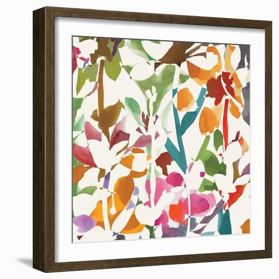 Pink Garden Square II White-Hugo Wild-Framed Art Print