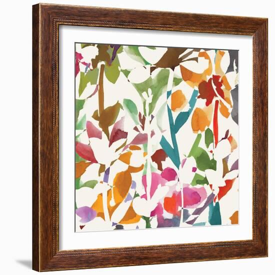 Pink Garden Square II White-Hugo Wild-Framed Art Print