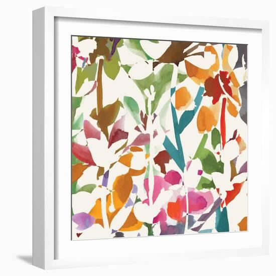 Pink Garden Square II White-Hugo Wild-Framed Art Print