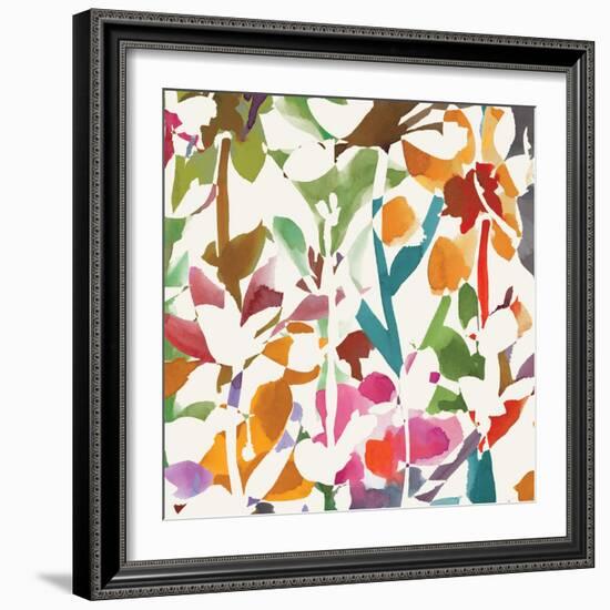 Pink Garden Square II White-Hugo Wild-Framed Art Print