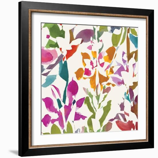 Pink Garden Square III White-Hugo Wild-Framed Art Print