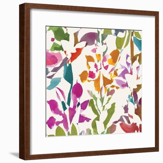 Pink Garden Square III White-Hugo Wild-Framed Art Print