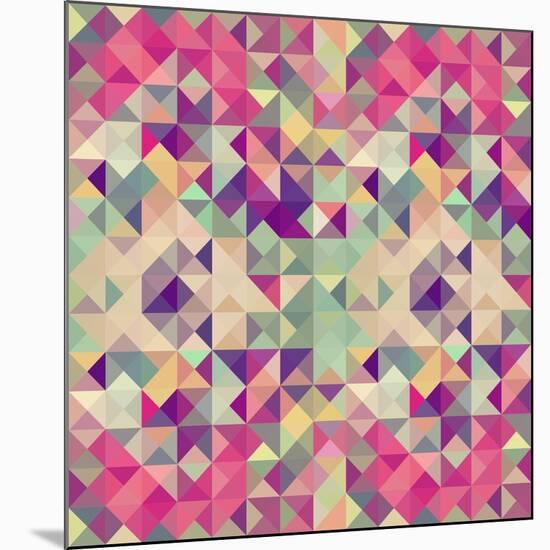 Pink Geometric Pattern-cienpies-Mounted Art Print