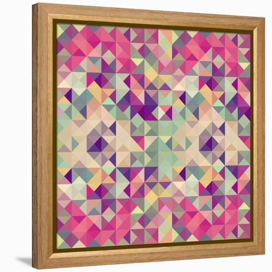 Pink Geometric Pattern-cienpies-Framed Stretched Canvas