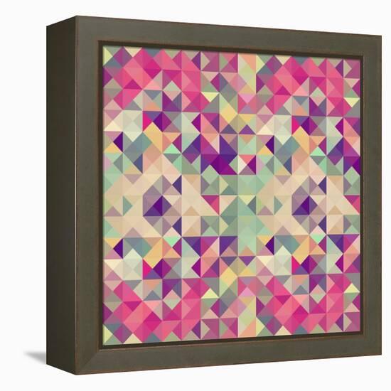 Pink Geometric Pattern-cienpies-Framed Stretched Canvas