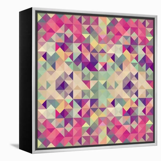 Pink Geometric Pattern-cienpies-Framed Stretched Canvas