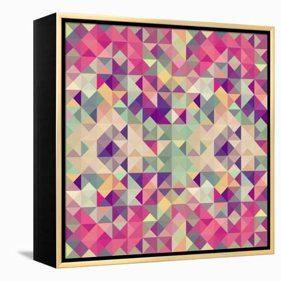 Pink Geometric Pattern-cienpies-Framed Stretched Canvas