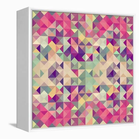 Pink Geometric Pattern-cienpies-Framed Stretched Canvas