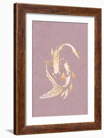 Pink gold koi fish 2-Sarah Manovski-Framed Giclee Print