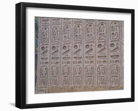 Pink Granite Sculptural Group of the Triad of Ramses II Between Ptah and Sekhmet-null-Framed Giclee Print