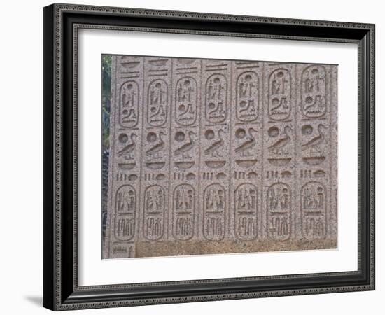 Pink Granite Sculptural Group of the Triad of Ramses II Between Ptah and Sekhmet-null-Framed Giclee Print