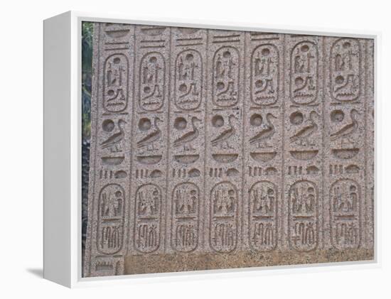 Pink Granite Sculptural Group of the Triad of Ramses II Between Ptah and Sekhmet-null-Framed Premier Image Canvas