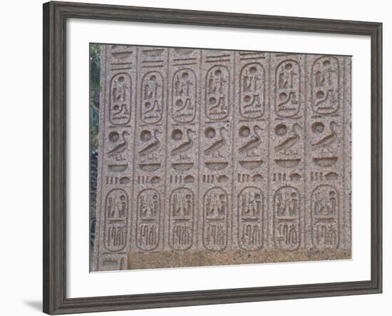 Pink Granite Sculptural Group of the Triad of Ramses II Between Ptah and Sekhmet-null-Framed Giclee Print