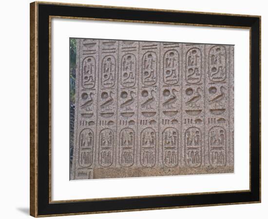 Pink Granite Sculptural Group of the Triad of Ramses II Between Ptah and Sekhmet-null-Framed Giclee Print