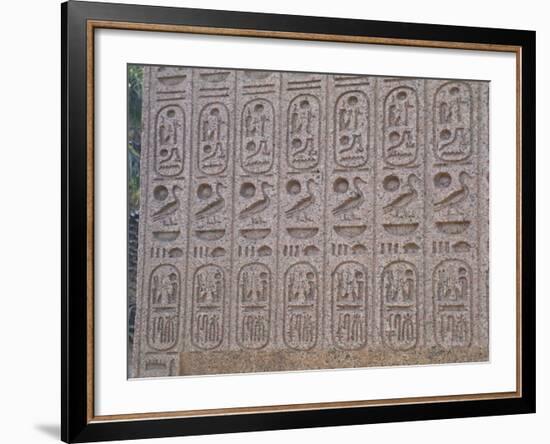 Pink Granite Sculptural Group of the Triad of Ramses II Between Ptah and Sekhmet-null-Framed Giclee Print