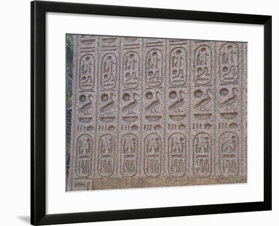 Pink Granite Sculptural Group of the Triad of Ramses II Between Ptah and Sekhmet-null-Framed Giclee Print