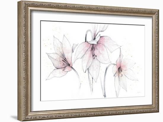 Pink Graphite Floral Trio-Avery Tillmon-Framed Art Print