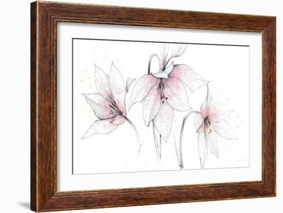 Pink Graphite Floral Trio-Avery Tillmon-Framed Art Print