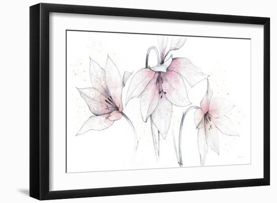 Pink Graphite Floral Trio-Avery Tillmon-Framed Art Print