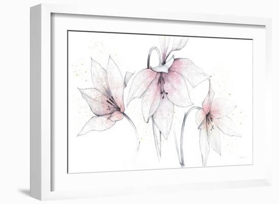 Pink Graphite Floral Trio-Avery Tillmon-Framed Art Print