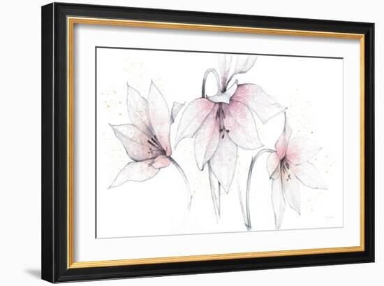 Pink Graphite Floral Trio-Avery Tillmon-Framed Art Print