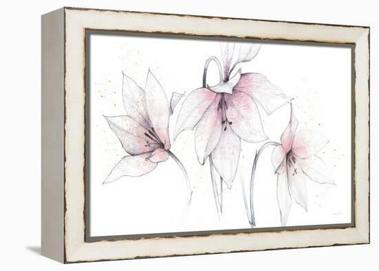 Pink Graphite Floral Trio-Avery Tillmon-Framed Stretched Canvas