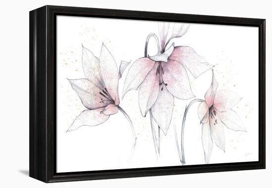 Pink Graphite Floral Trio-Avery Tillmon-Framed Stretched Canvas