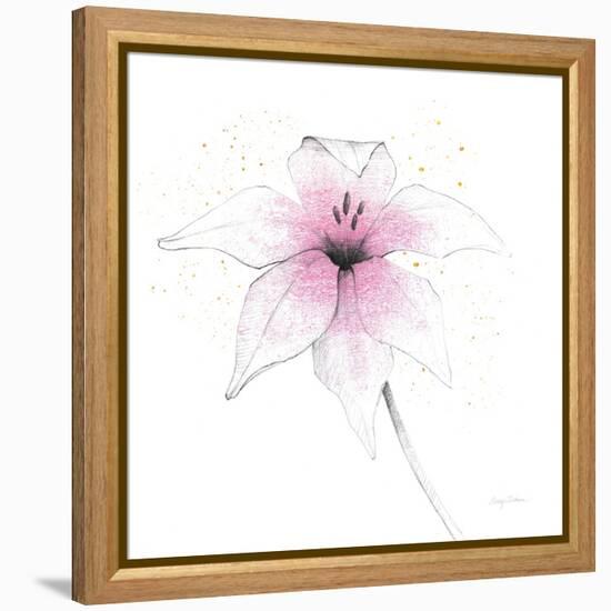 Pink Graphite Flower V-Avery Tillmon-Framed Stretched Canvas