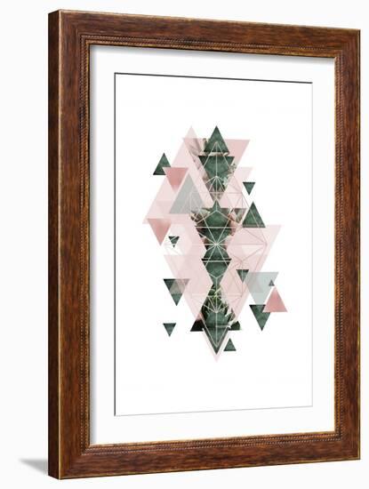 Pink Green Geometric 2-Urban Epiphany-Framed Art Print