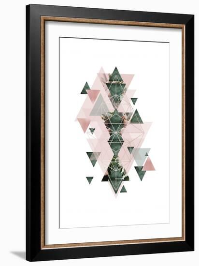 Pink Green Geometric 2-Urban Epiphany-Framed Art Print