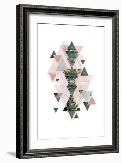 Pink Green Geometric 2-Urban Epiphany-Framed Art Print