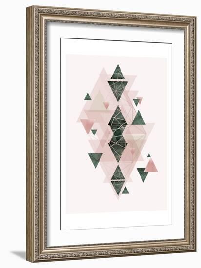 Pink Green Geometric 3-Urban Epiphany-Framed Art Print