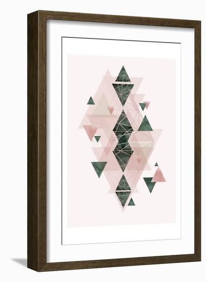 Pink Green Geometric 3-Urban Epiphany-Framed Art Print