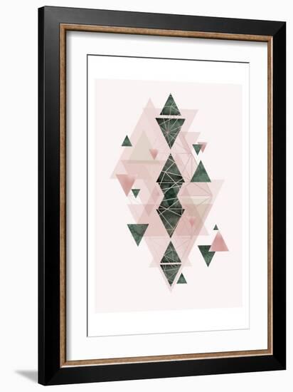 Pink Green Geometric 3-Urban Epiphany-Framed Art Print