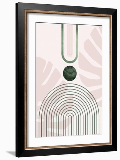 Pink Green Mid Century Botanical 3-Urban Epiphany-Framed Art Print