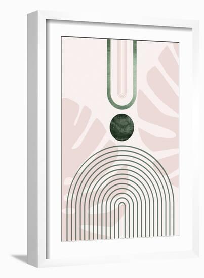 Pink Green Mid Century Botanical 3-Urban Epiphany-Framed Premium Giclee Print