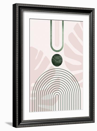 Pink Green Mid Century Botanical 3-Urban Epiphany-Framed Premium Giclee Print