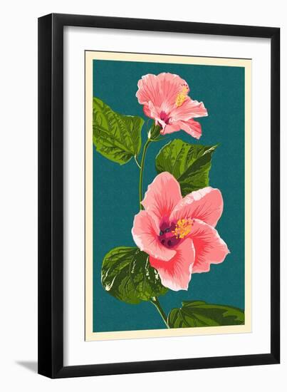 Pink Hibiscus-Lantern Press-Framed Art Print