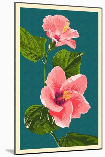 Pink Hibiscus-Lantern Press-Mounted Art Print