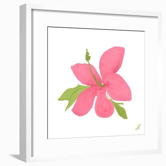 Pink Hibiscus-Nola James-Framed Art Print