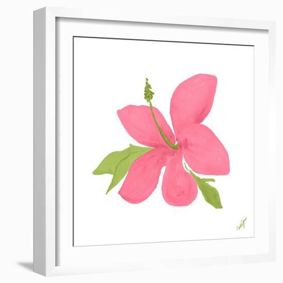 Pink Hibiscus-Nola James-Framed Art Print