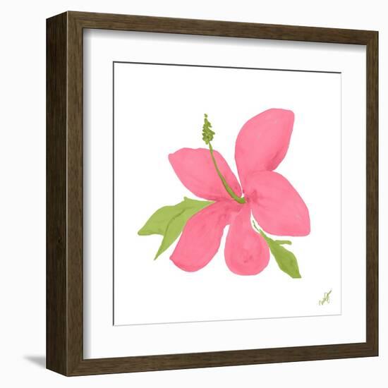 Pink Hibiscus-Nola James-Framed Art Print