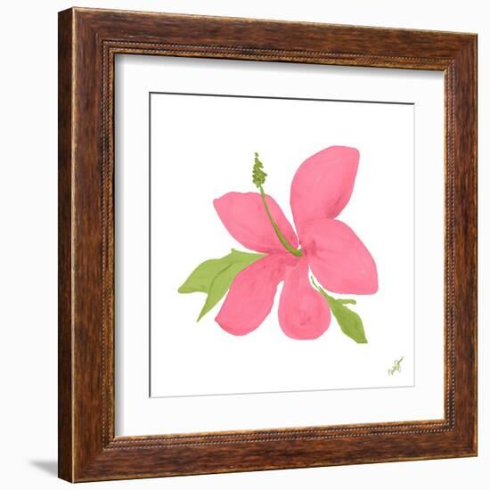 Pink Hibiscus-Nola James-Framed Art Print