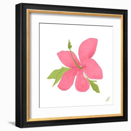 Pink Hibiscus-Nola James-Framed Art Print