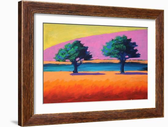 Pink Hill Yellow Sky, 2021 (acrylic on board)-Paul Powis-Framed Giclee Print