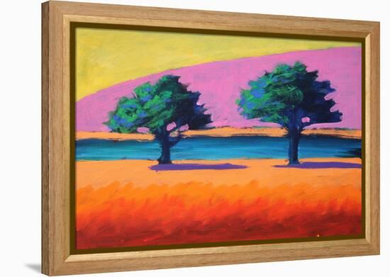 Pink Hill Yellow Sky, 2021 (acrylic on board)-Paul Powis-Framed Premier Image Canvas