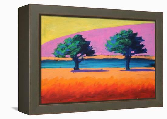 Pink Hill Yellow Sky, 2021 (acrylic on board)-Paul Powis-Framed Premier Image Canvas