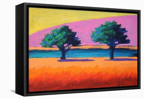 Pink Hill Yellow Sky, 2021 (acrylic on board)-Paul Powis-Framed Premier Image Canvas