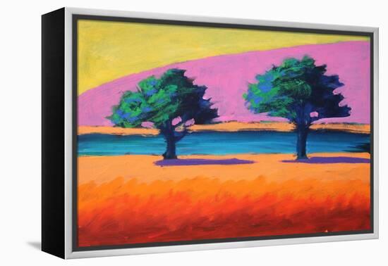 Pink Hill Yellow Sky, 2021 (acrylic on board)-Paul Powis-Framed Premier Image Canvas